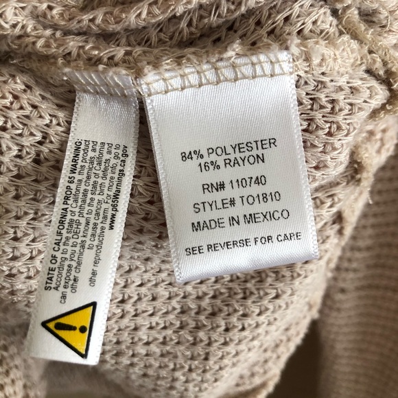 The line of style beige tie waist sweater, small - Picture 6 of 9